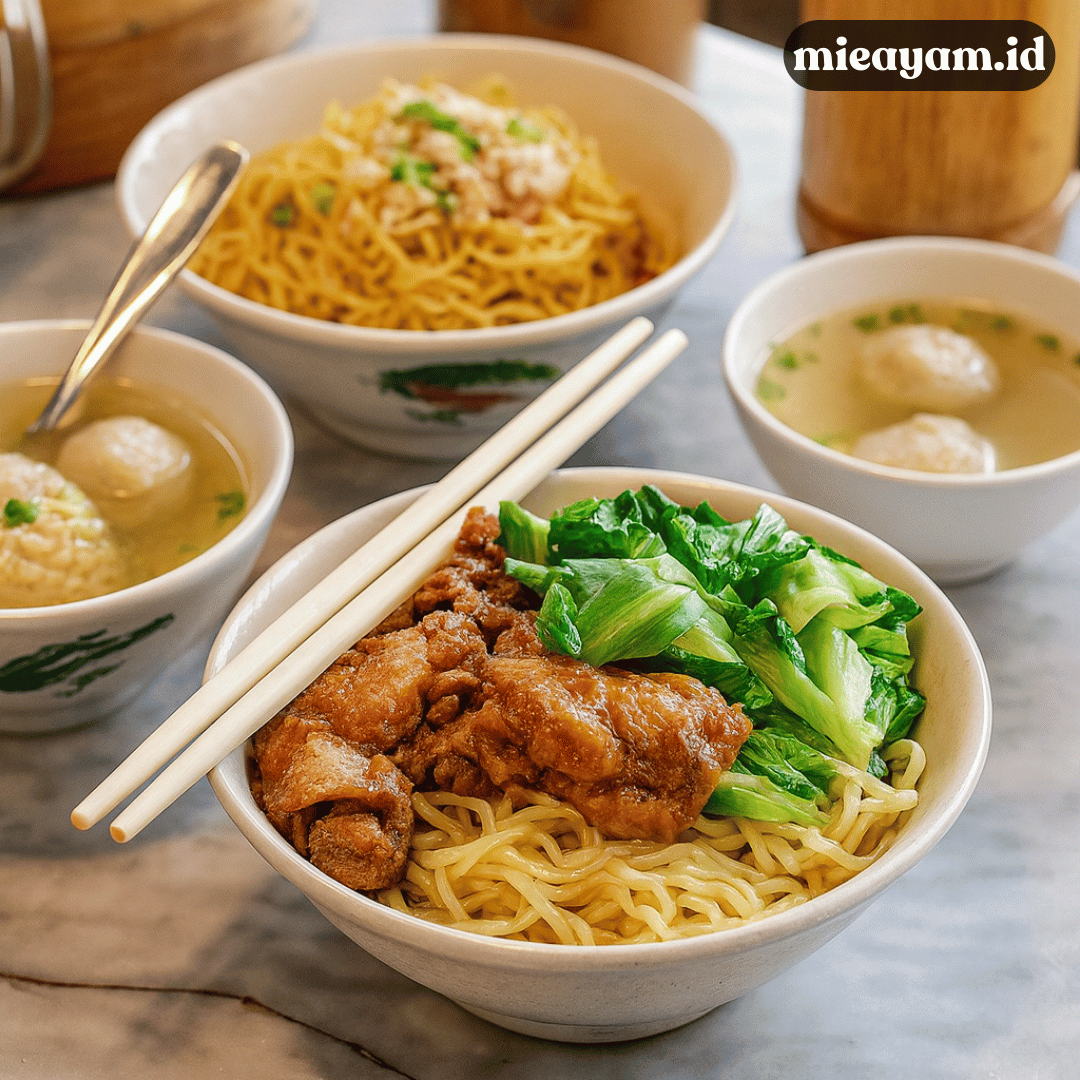 Mie Ayam Bandung dengan Kuah Ringan Beraroma Kuat