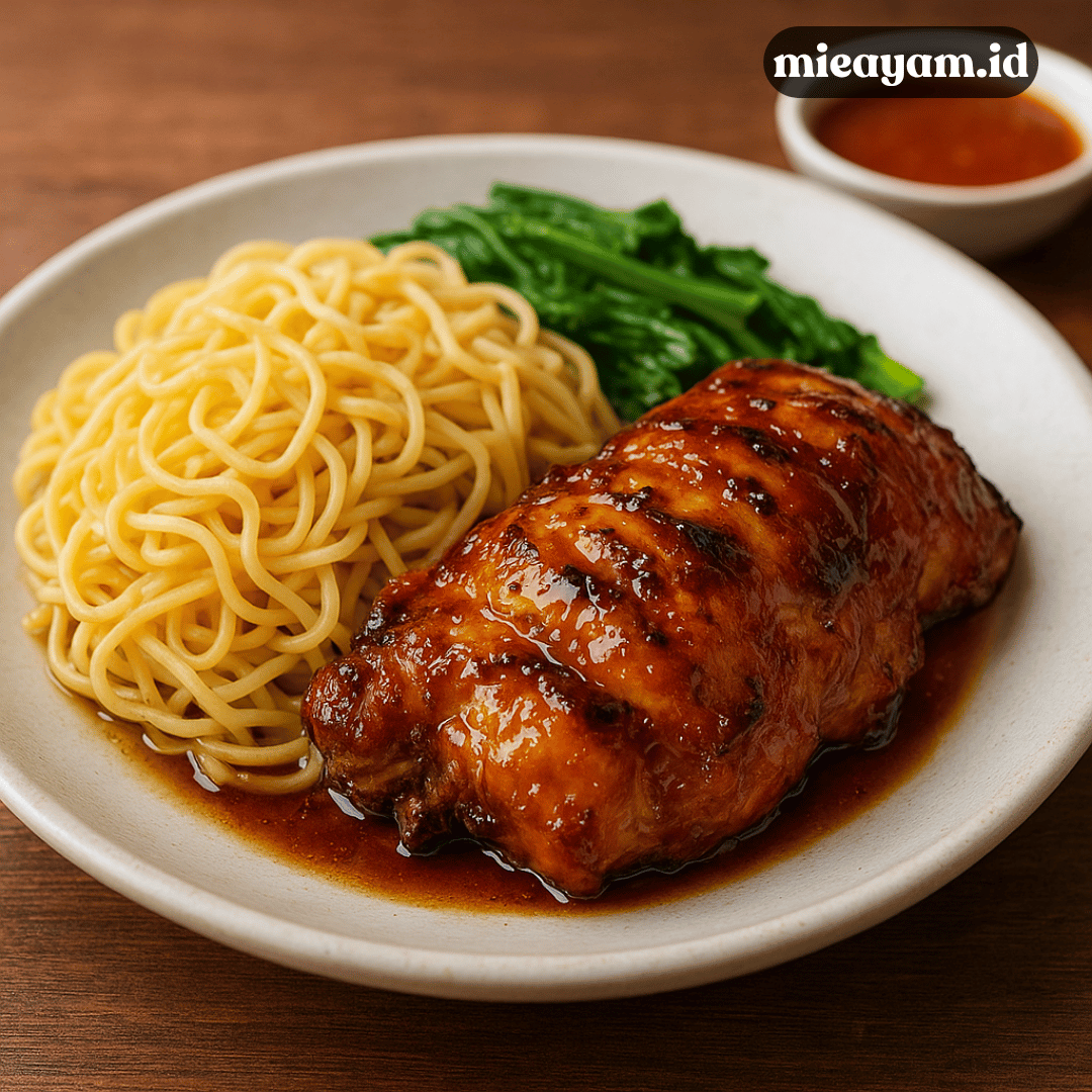 Mie Ayam Ayam Bakar Madu, Manis Gurihnya Beda!